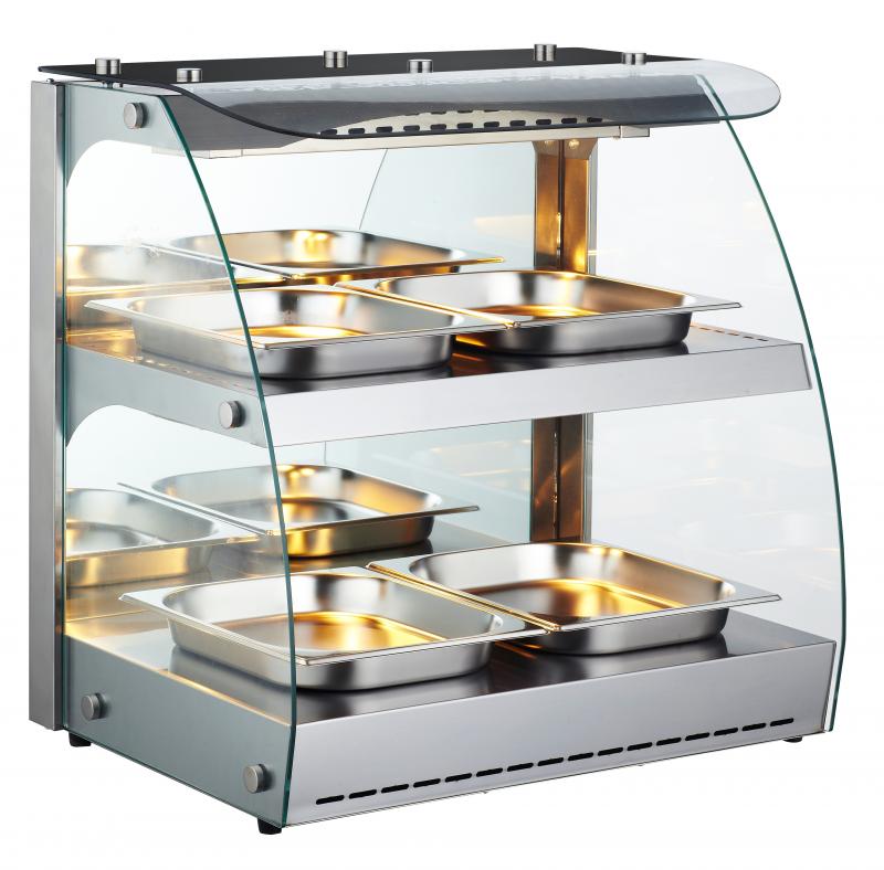 100 L Double-Shelf Full Service Heated Display Case